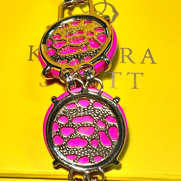 NWOT Kendra Scott Cassie Bracelet Bright Pink & Yellow Gold STUNNINGLY Perfect! - Picture 9 of 12